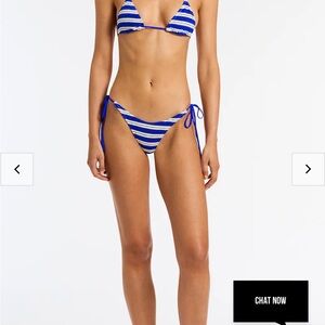 Vinca Triangl Blue and White Striped Bikini